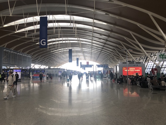 上海・浦東国際空港の様子