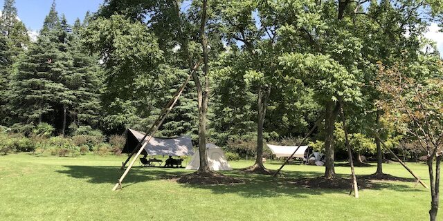 上海の公園でアウトドア